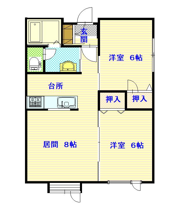 ドリームハイツひかり201間取図