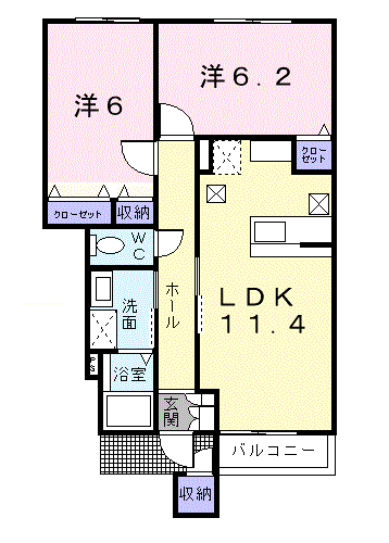 ベル　ヴィラージュ104間取図