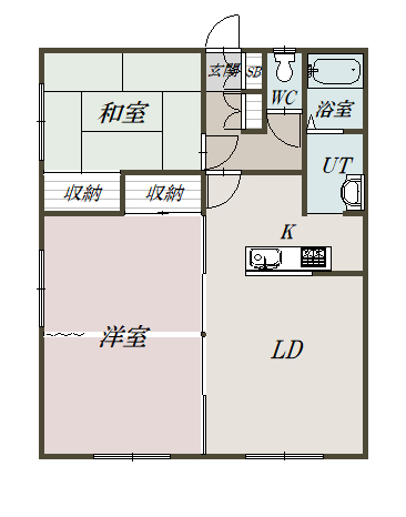 ファミール川端Ｂ201間取図
