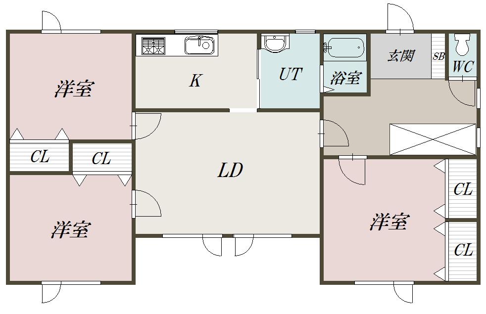 南６－２６二戸借家2F間取図