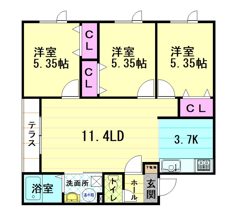 コーポ昴Ⅲ202間取図