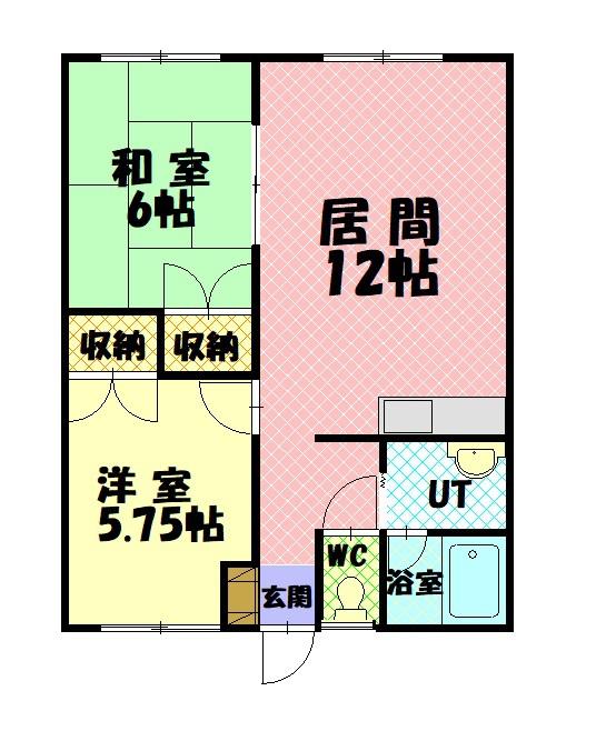 コーポあさひ105間取図