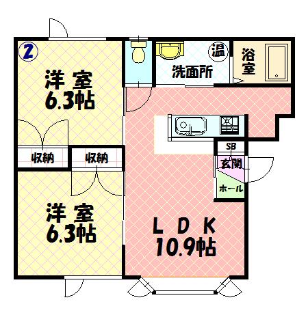 フィールドワン102間取図