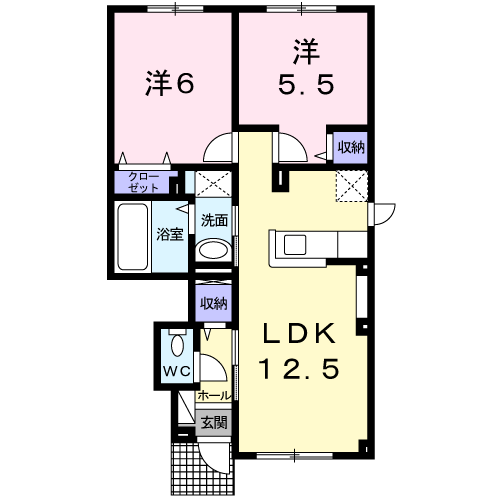グリーンコーポⅡ102間取図