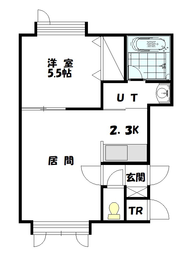 スカイハイツ南Ａ203間取図