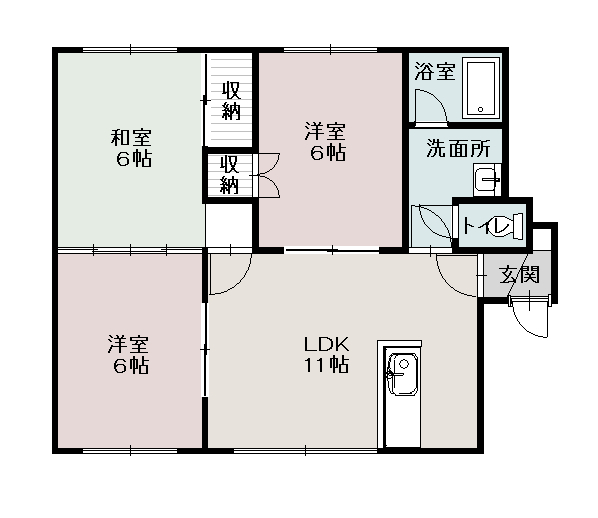 ９条西クラブハウス102間取図