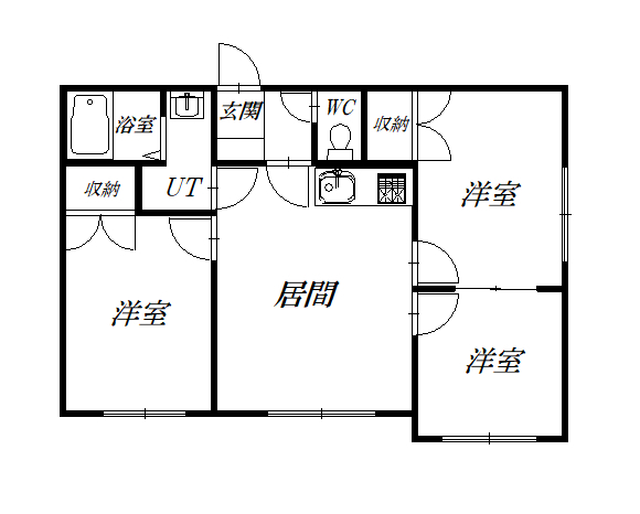 ドリームハイツ友光　５号館1d間取図