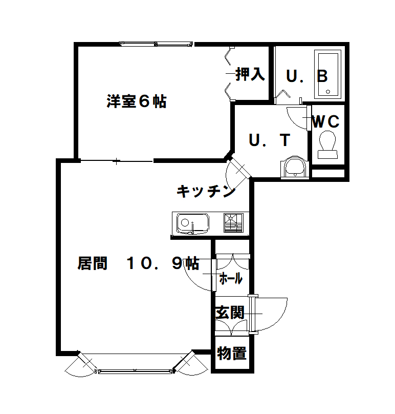 ＹＪ北彩都203間取図