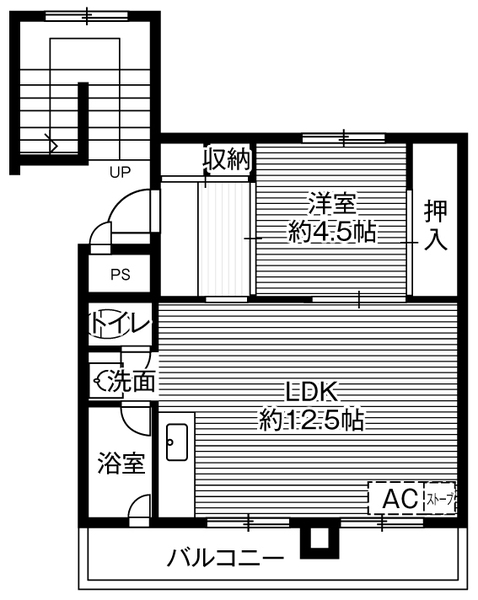 ビレッジハウス留萌1号棟0106間取図