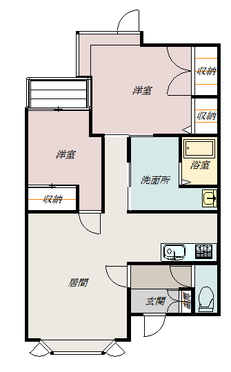 サンリーブルカムイ3間取図