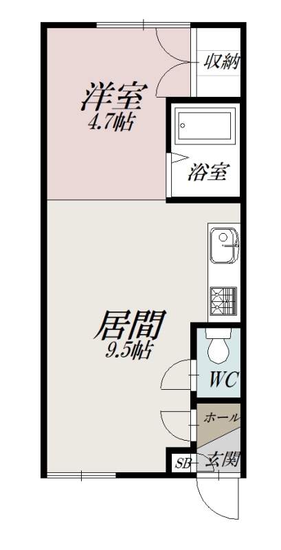 シャルム赤塚　川端203間取図