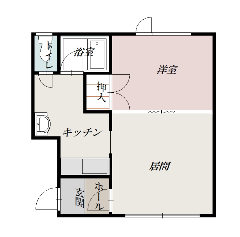 北ウィング102間取図