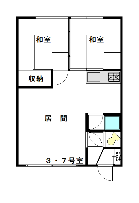 コーポ第２ＹＭ3間取図