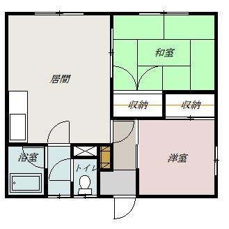 コーポ金谷Ａ102間取図