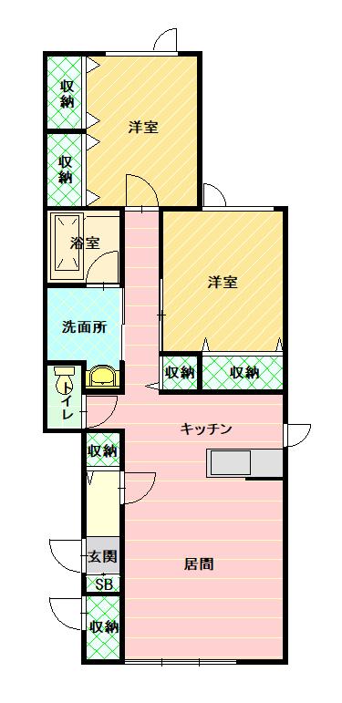 ＭＯＤＥ－Ｓ　Ｂ棟102間取図