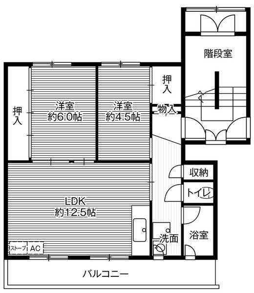 ビレッジハウス広里２号棟0307間取図