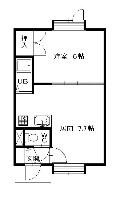 ハイツＹＯＵトピア206間取図