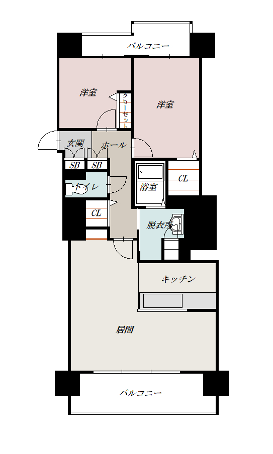 ロジェ・ルミエスタ北彩都802間取図