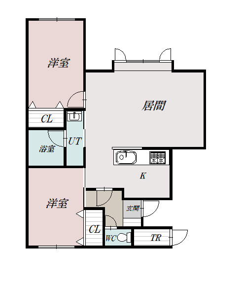 リリーヒルⅢ201間取図