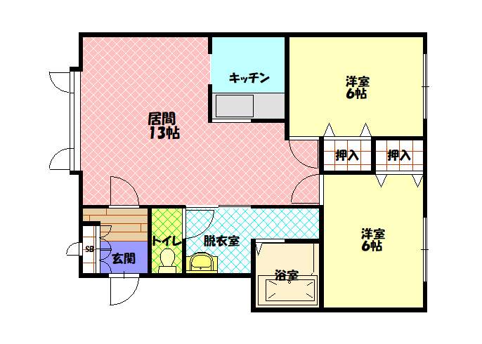 シャンポールＢ棟201間取図