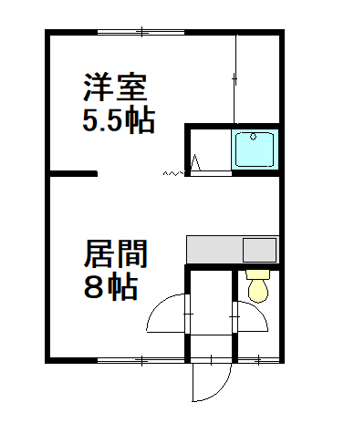 滝ハイツ203間取図