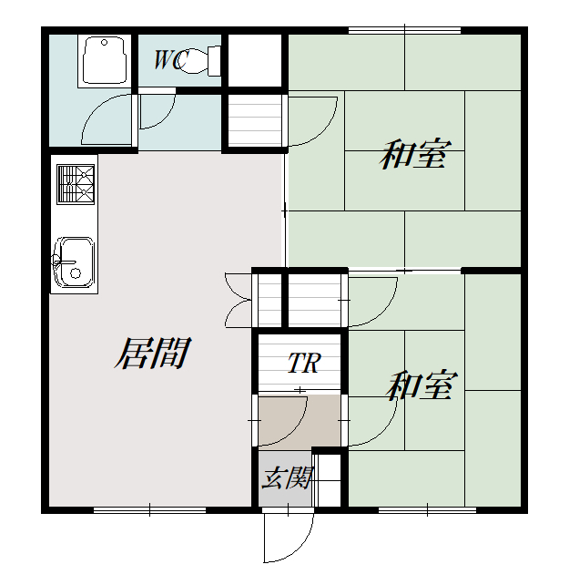 浜本ハイツ201間取図