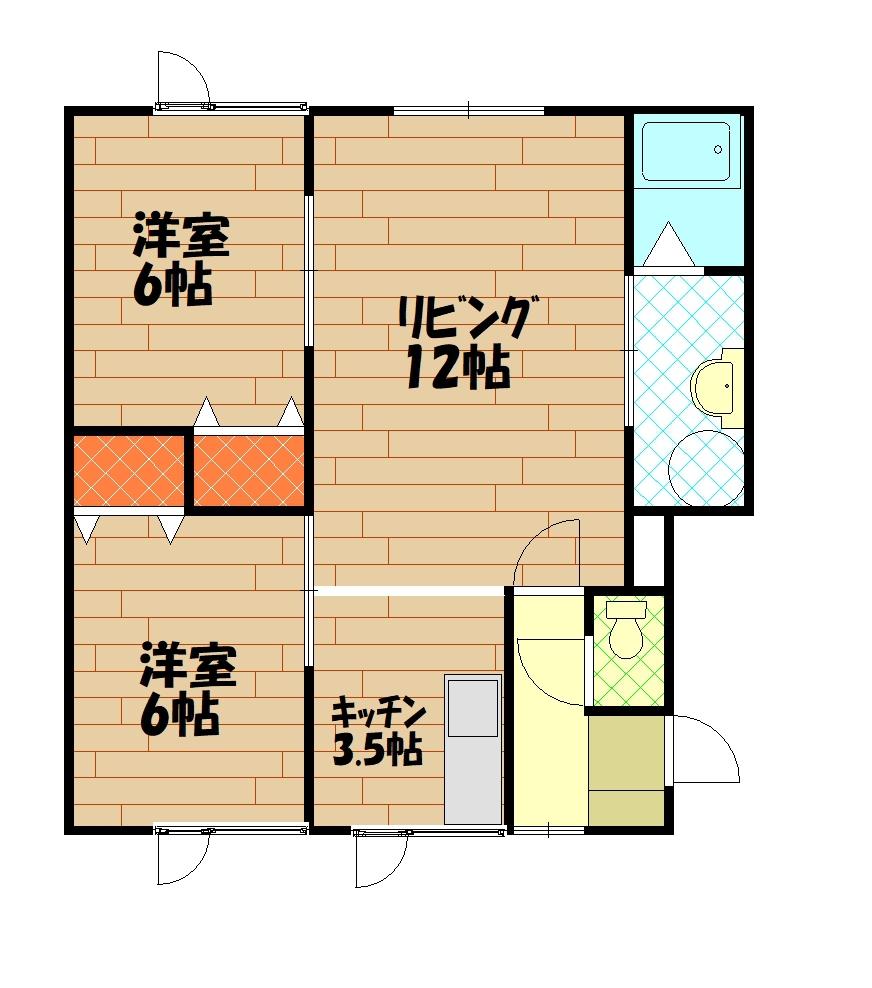 キリン館201間取図