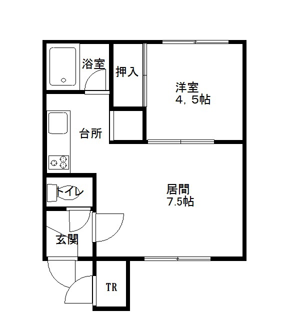 ＩＫコーポＡ棟１０２間取図