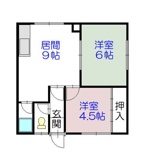 春光コーポ103間取図