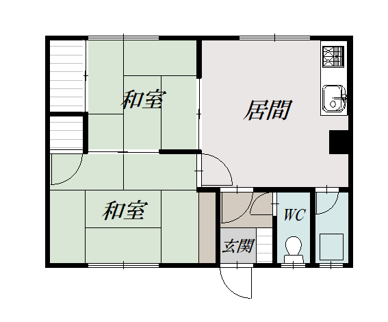 コーポいしかり1間取図