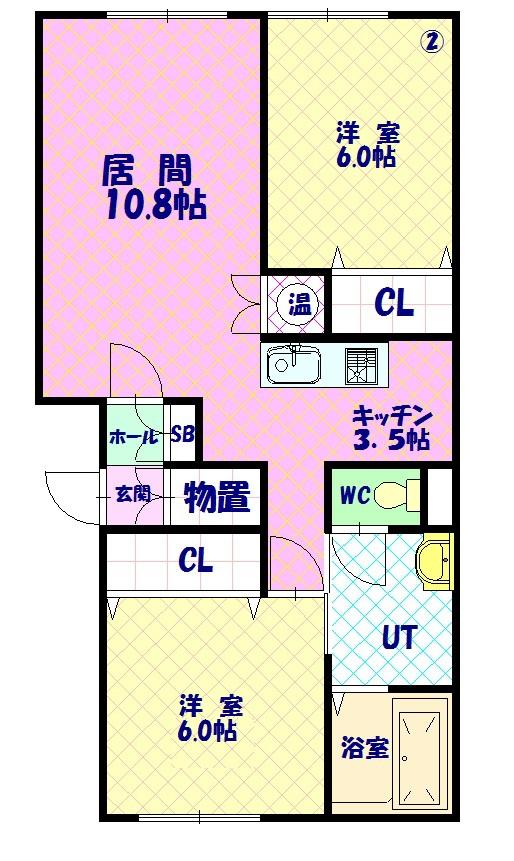 ラメゾンⅢ102間取図