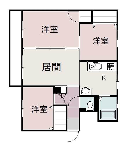 ヴィラナリー旭川　Ｄ棟503間取図