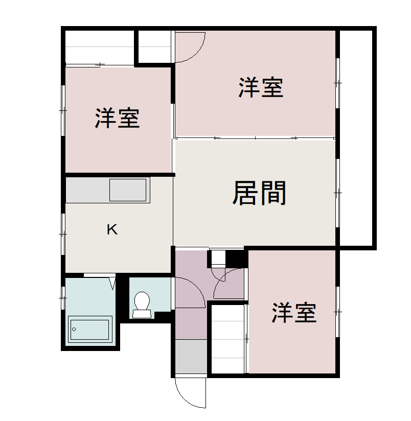 ヴィラナリー旭川　Ｃ棟204間取図