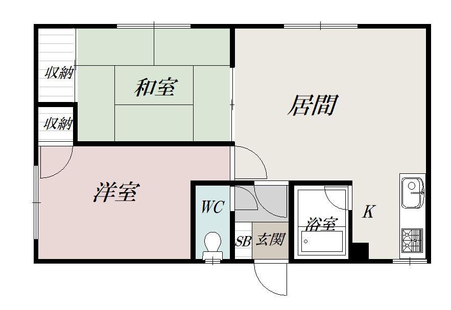 永山Ａコーポ101間取図