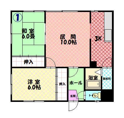誠コーポＡ201間取図