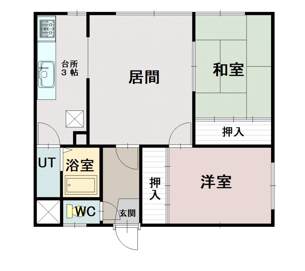 誠コーポＡ103間取図