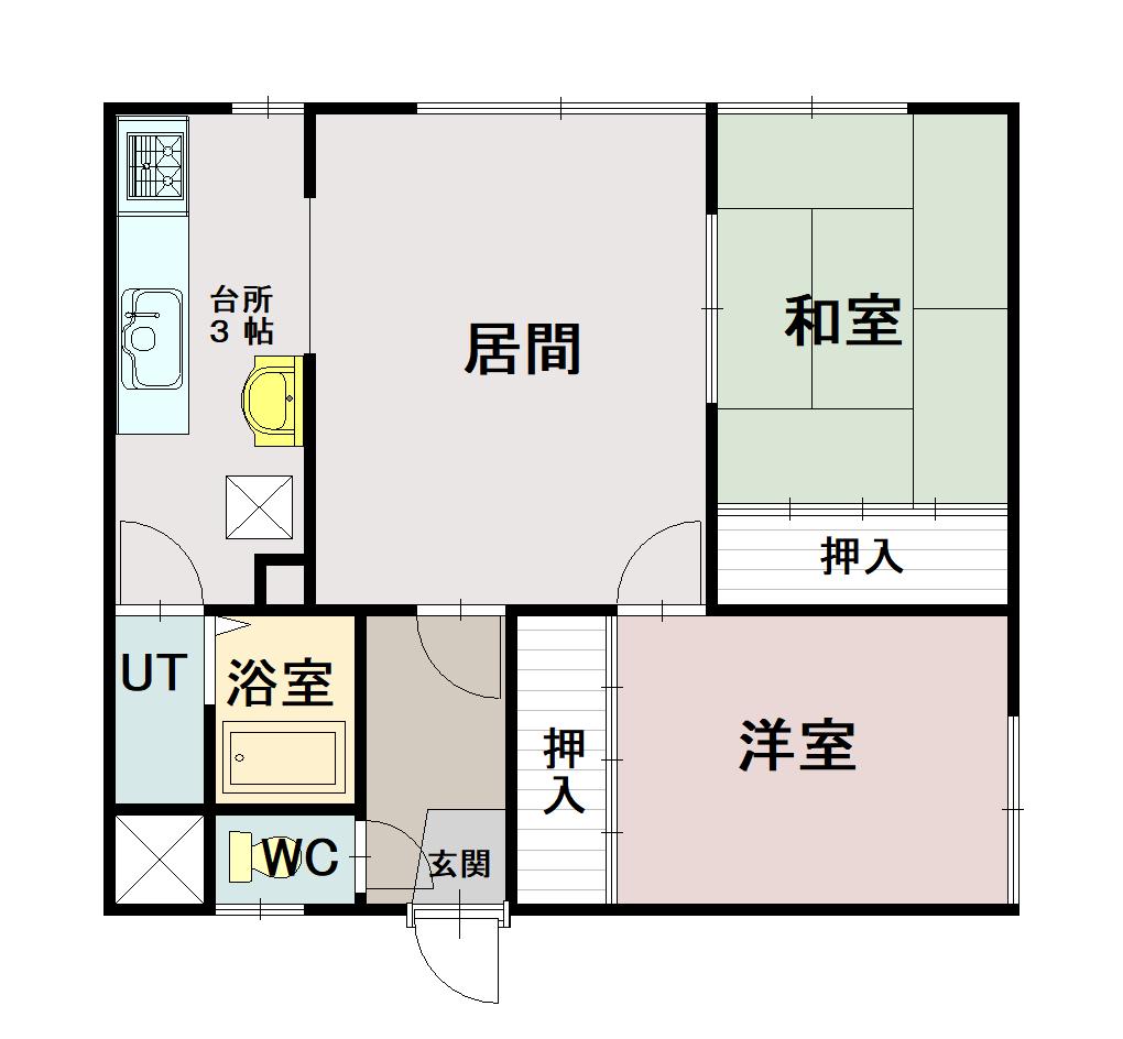 誠コーポＢ103間取図
