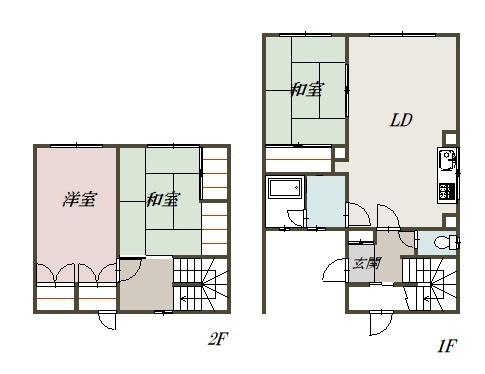 春光二戸借家右間取図