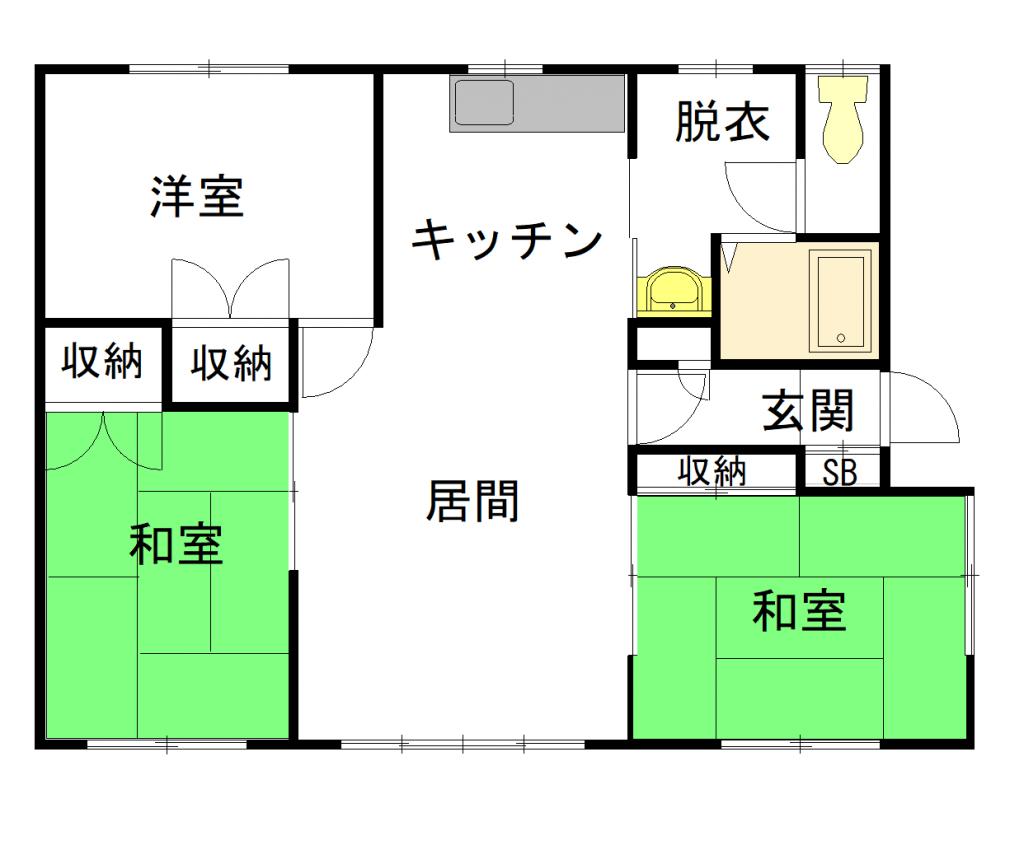 永山２－１１　二戸借家左2F間取図