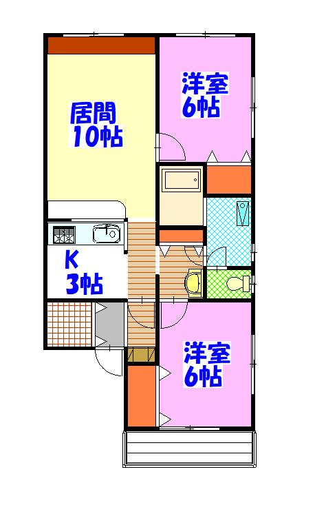 ヴィラ・ソレイユ202間取図