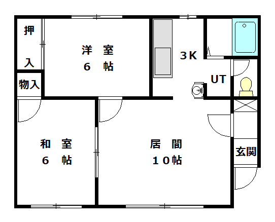 城地ハイツ201間取図