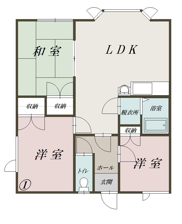 忠和５・６ハイツ101間取図