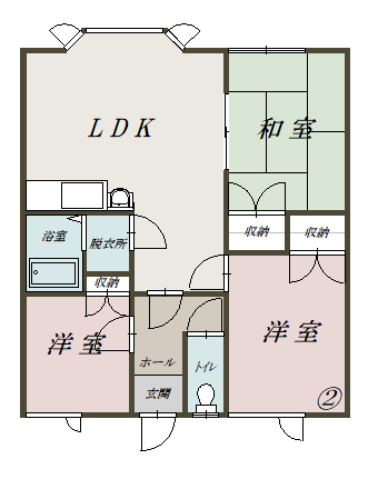 忠和５・６ハイツ202間取図