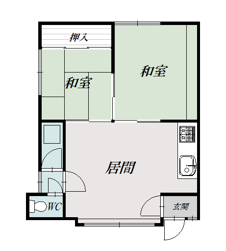 中本アパート202間取図