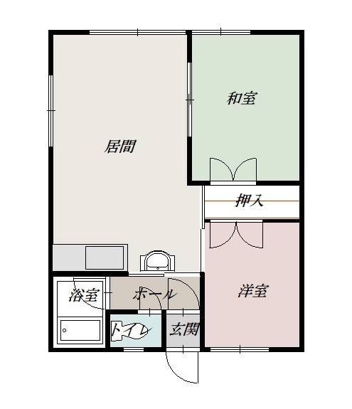 コーポ畠山B1間取図