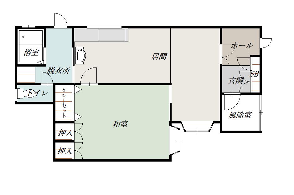 沖見貸家1間取図