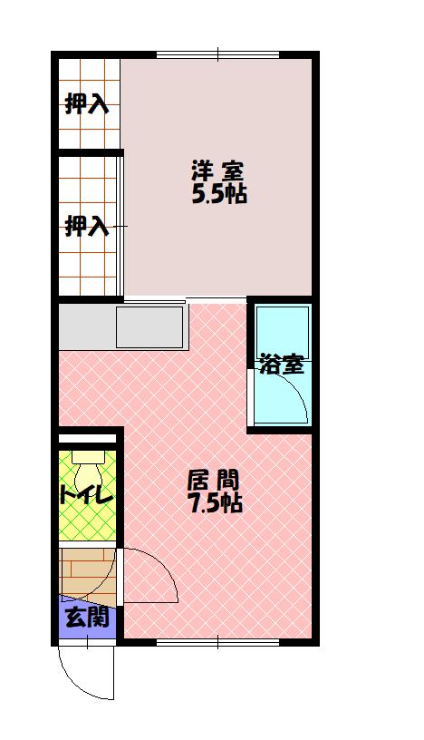 豊岡８・２ハイツ１６間取図