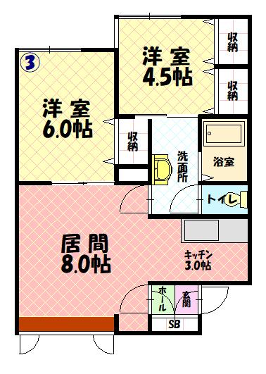 サイレンスコートＢ103間取図