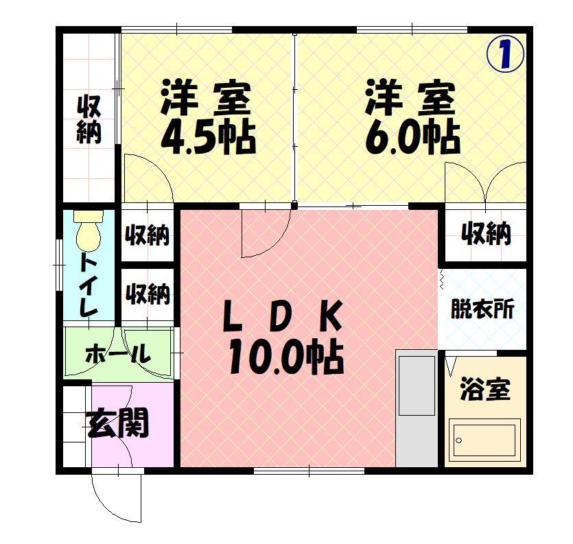 サンコート末広Ｂ201間取図