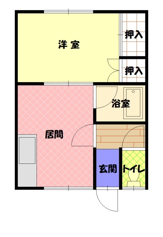 早川コーポ2C間取図